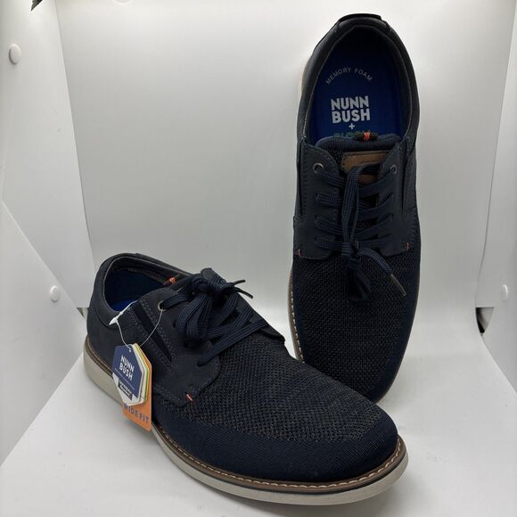 NEW NWT Nunn Bush 12W Wide Otto Knit Plain Toe Oxford Men\'s Oxford - Blue